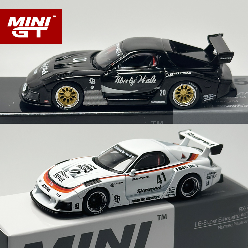 MINIGT 1:64 ブラック RX7 LB スーパー シルエット リザーブ合金車モデル 785 773