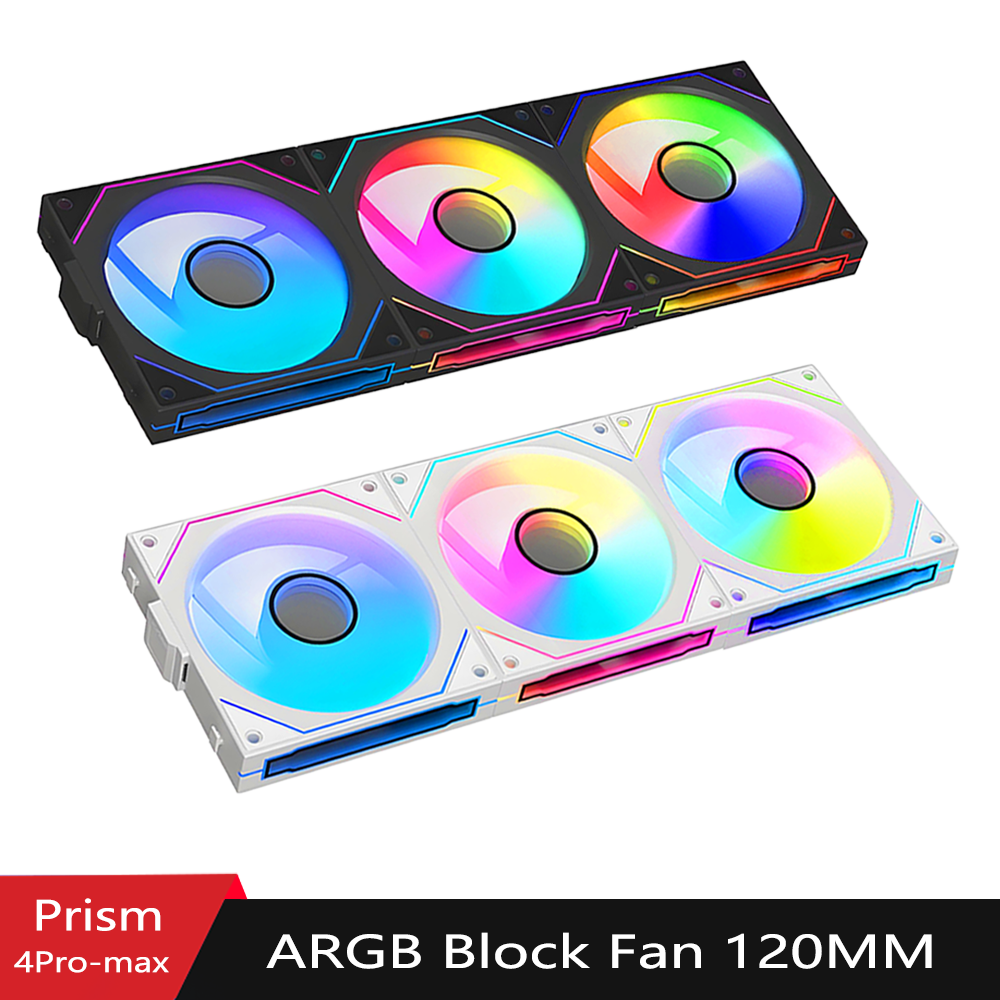 PCケースファン 120mm ARGBミラーサイクリングライティング効果 CPU冷却ファン 4ピンPWM 58.36CFM コンピューター水冷用ファン