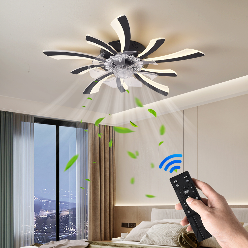 シーリングファンライトリビング子供の寝室ダイニングルーム器具屋内照明リモコン調光可能なランプ Lustres
