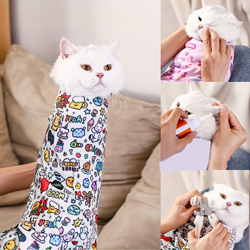 猫グルーミングラップ 自己粘着猫おくるみ ブリトーラップ 噛みつき防止 傷防止 脱出防止 薬用 爪切り ペットツール