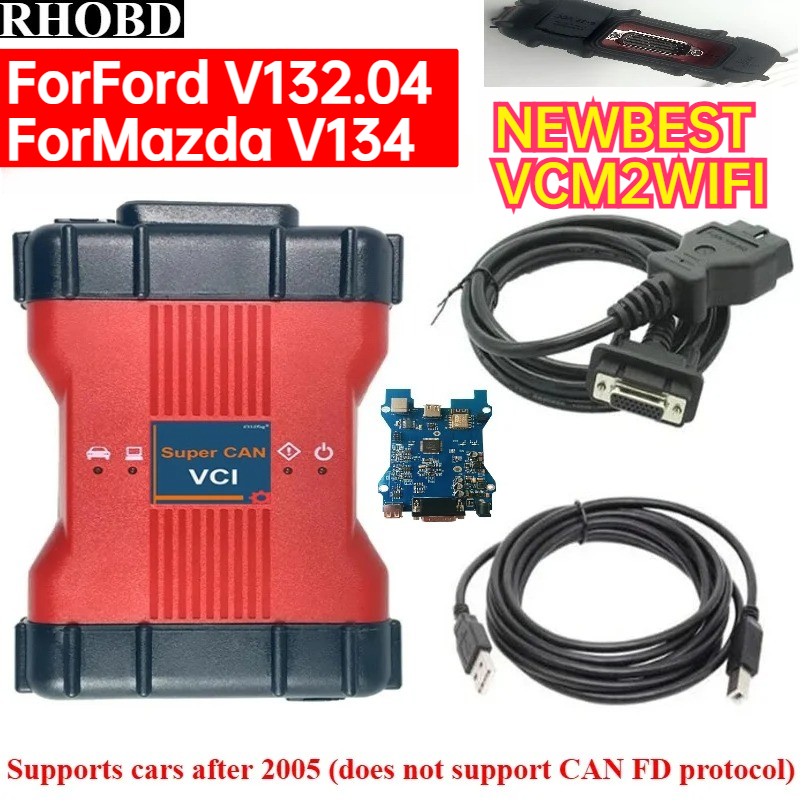 新しいフォード V132.04 マツダ V134 IDS VCM 2in1 OBD2 車診断スキャナ J2534 スマートプログラミング ECU コーディング WIFI