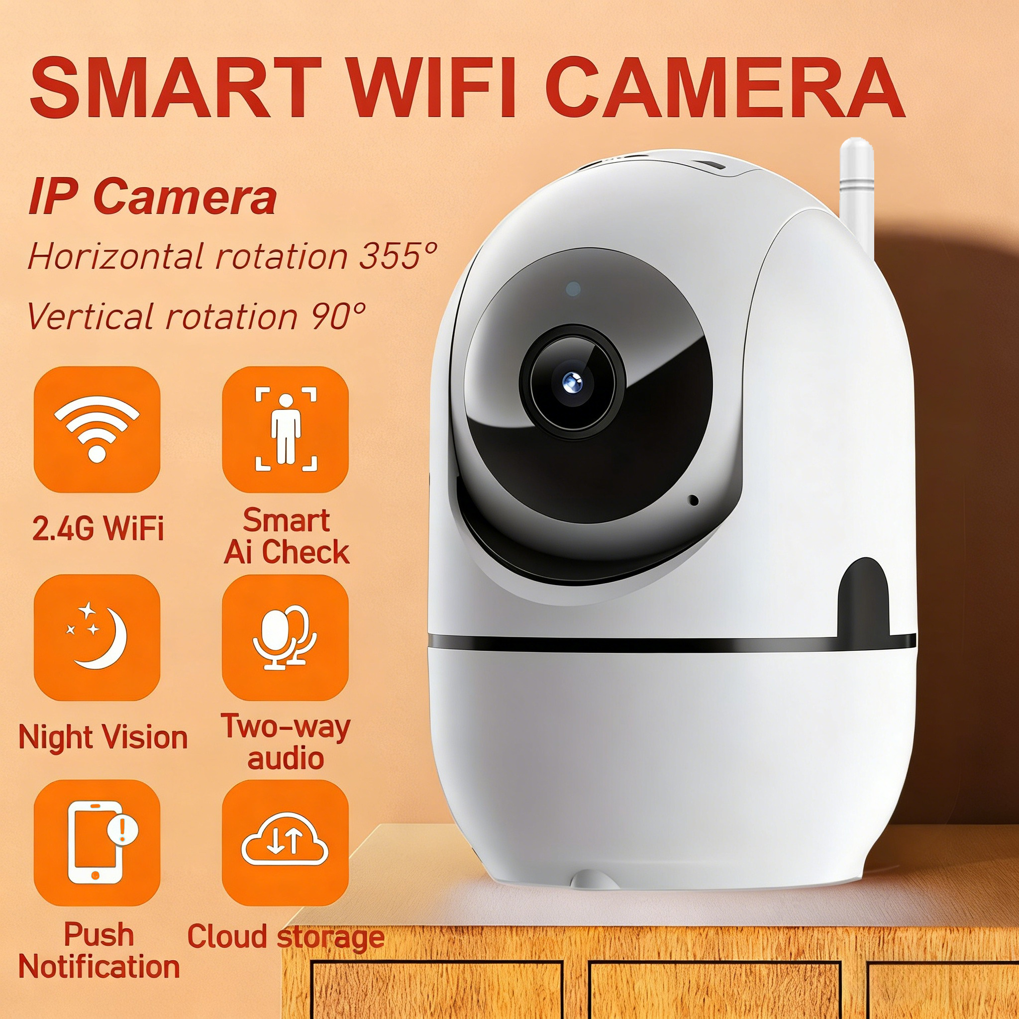 2.4G/hz Wifi IP カメラスマートホーム自動追跡 1620P フルナイトビジョンネットワークワイヤレス CCTV ビデオベビーセキュリティカメラ