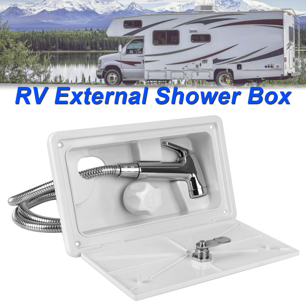 RV シャワーホース ノズルセット キャンピングカー カー用品 RV シャワー ロックカバー付き ボート キャンピングカー キャラバン シャワー 温水および冷水蛇口