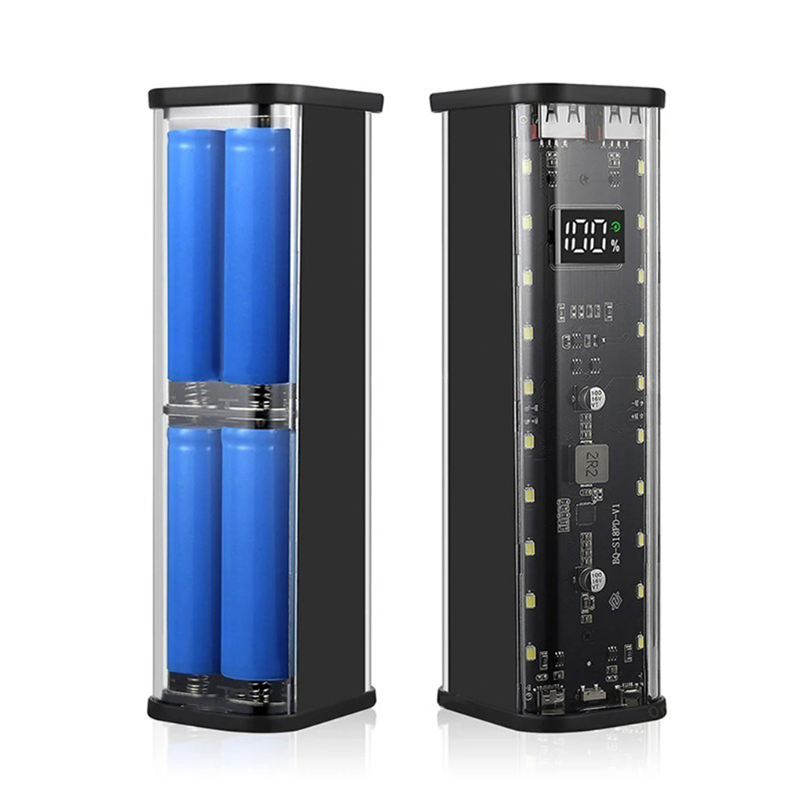 透明バッテリー収納ボックス USB タイプ C ポート設計 USB C マイクロ USB ポート透明収納ボックス充電ボックスアクセサリー