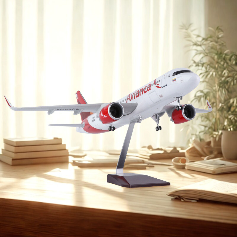 A320 コロンビアアビアンカ航空 47 センチメートル 1:80 スケールモデル航空機 LED ライト飛行機おもちゃ男の子ダイカストマシン収集ギフト