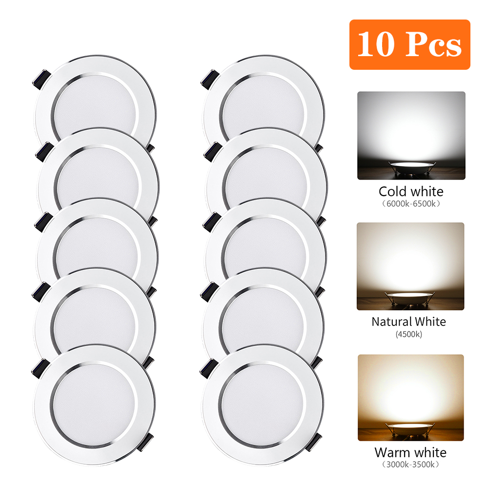10 ピース/ロット LED ダウンライト 5 ワット 9 ワット 12 ワット 15 ワット凹型天井ランプラウンド LED パネルダウンライトスポットライトリビングルームの照明