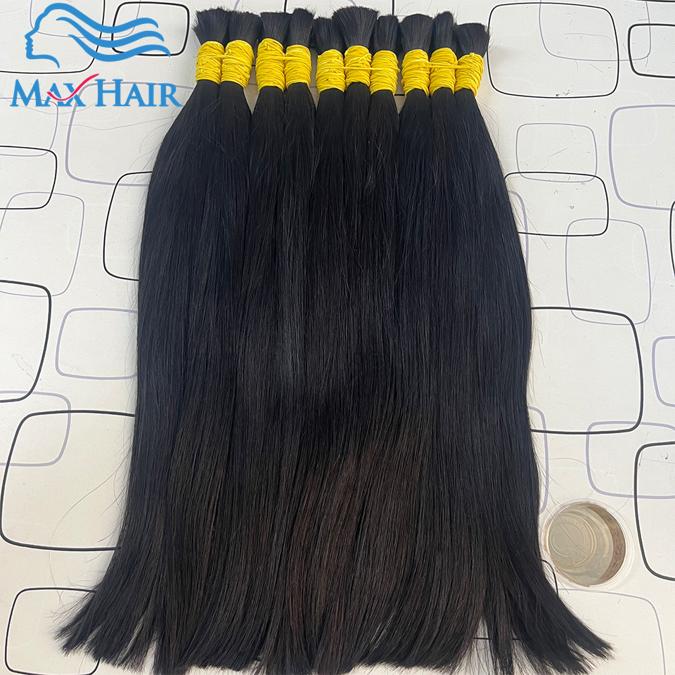 人間の毛髪バルク編組ストレートインドの髪横糸なし天然毛 100% 人毛エクステンション卸売 Cabelo Solto Pelo Suelto