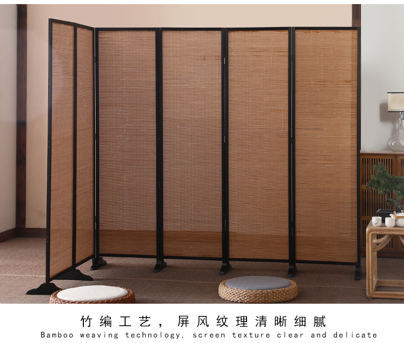 中国竹スクリーンパーティションリビングルーム折りたたみモバイルバッフル寝室シェルターシンプルなオフィスホームルームディバイダーパネル