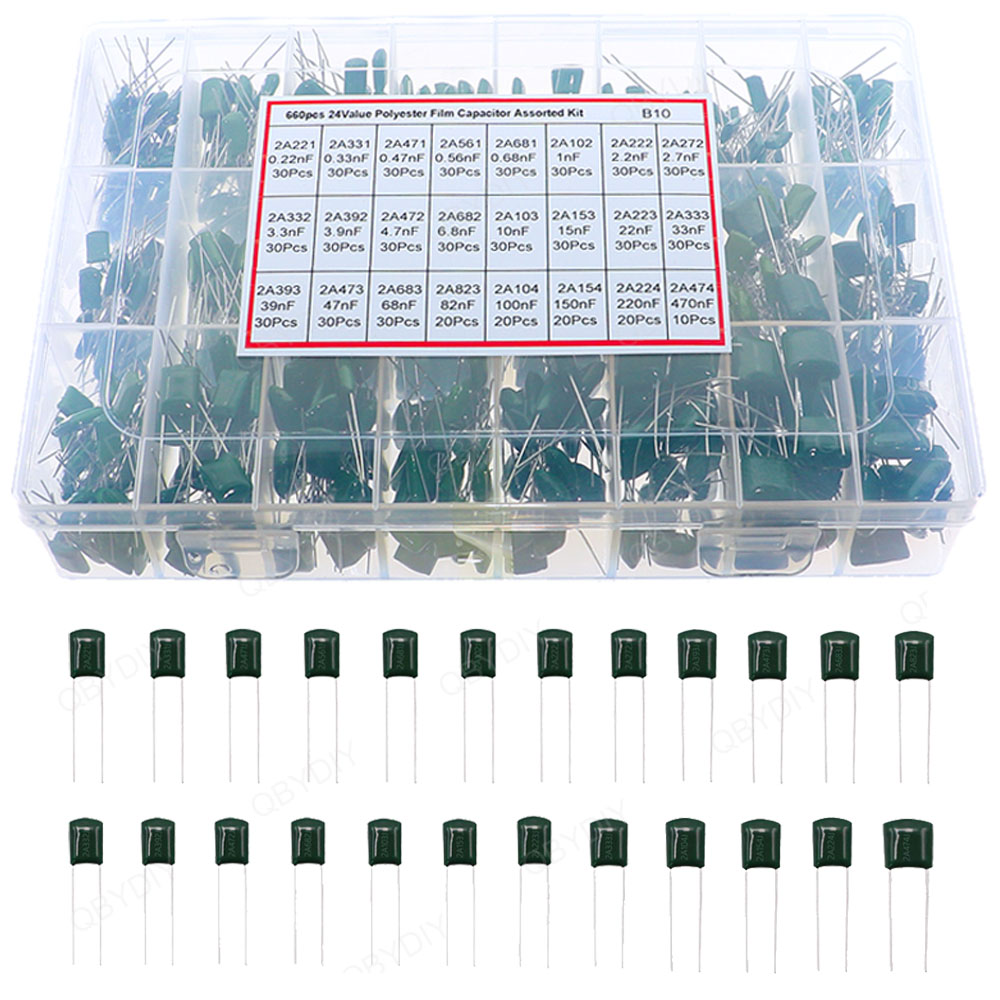 100V-630V ポリエステルフィルムコンデンサ各種キット 2A221 3A471 2A681 2A102 2A222 2A392 2A472 2A682 2A103 2A223 2A333 2A224 2A474