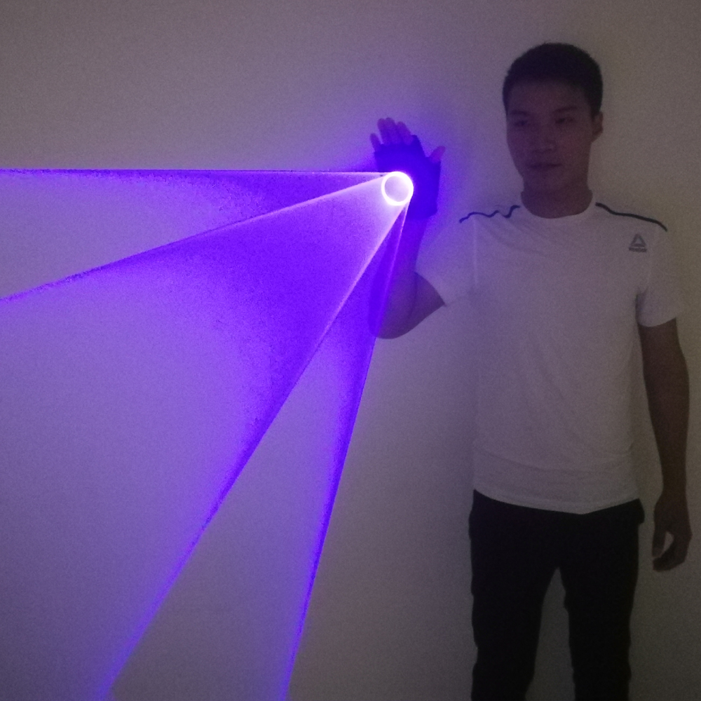 トゥルーブルー 450nm LED レーザーグローブ DJ ダンスクラブ用回転レーザーグローブ発光 LED コスチュームエンターテイメント用