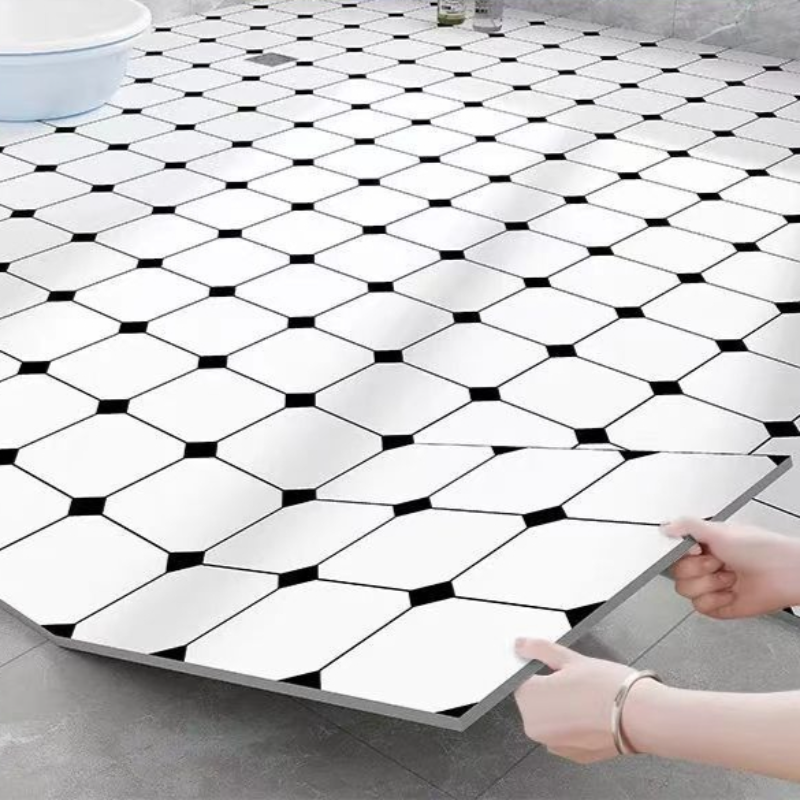 PVC 粘着床材 バスルームとバルコニー用の防水ビニール床材 キッチン用石プラスチック床材 ホームデコレーション
