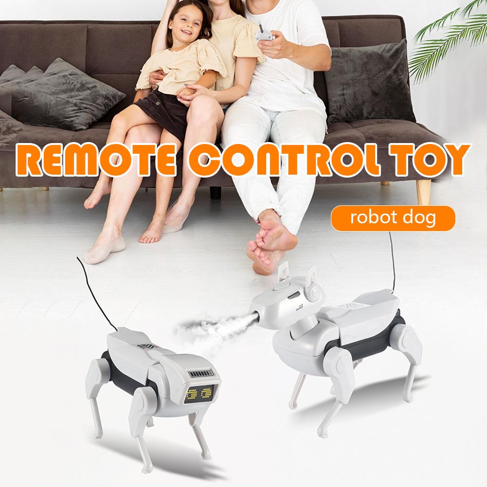 DIY リモコンロボット犬のおもちゃ機械式犬ビルディングブロックおもちゃ組立ジグソーパズルおもちゃ知育玩具子供のための Q8M3