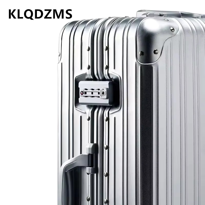 KLQDZMS 荷物新全アルミニウムマグネシウム合金搭乗ボックスメンズビジネストロリーケース 20 "24" 26 "29 インチローリングスーツケース