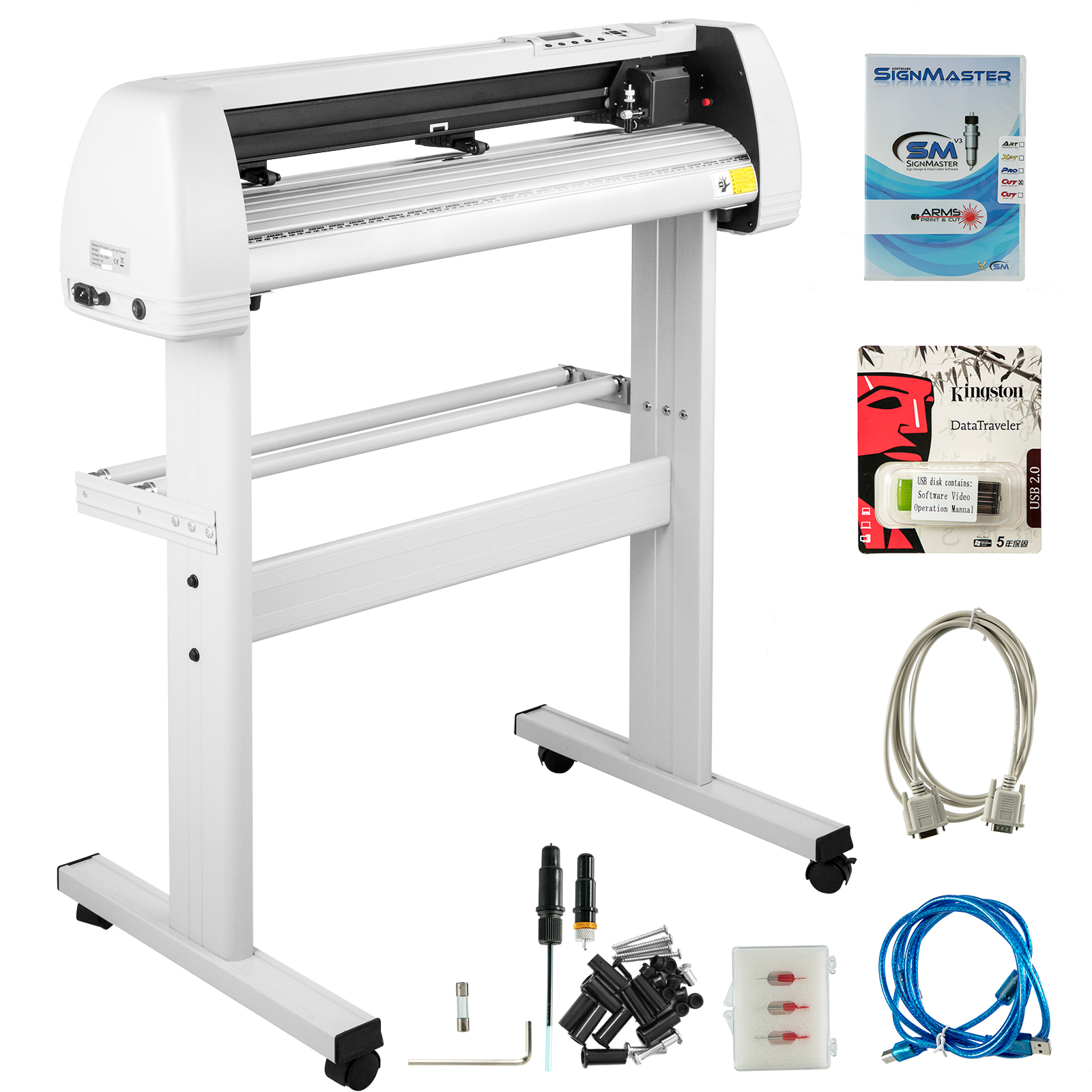 SucceBuy 28 / 34 インチビニールカッタープロッターサイン切断機 20 ブレード LCD Signmaster ソフトウェア USB ポート 2 ピンチローラー