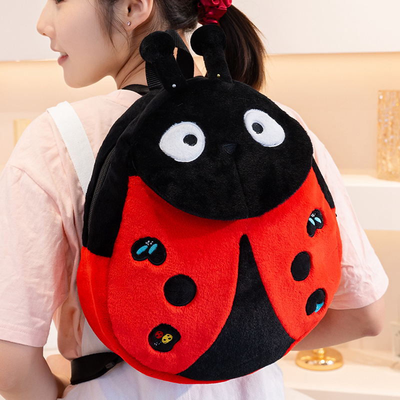 40 センチメートルカブトムシぬいぐるみバックパックシミュレーション赤黒昆虫ダブルショルダーバッグぬいぐるみ漫画ショッピングバッグ財布ぬいぐるみギフト
