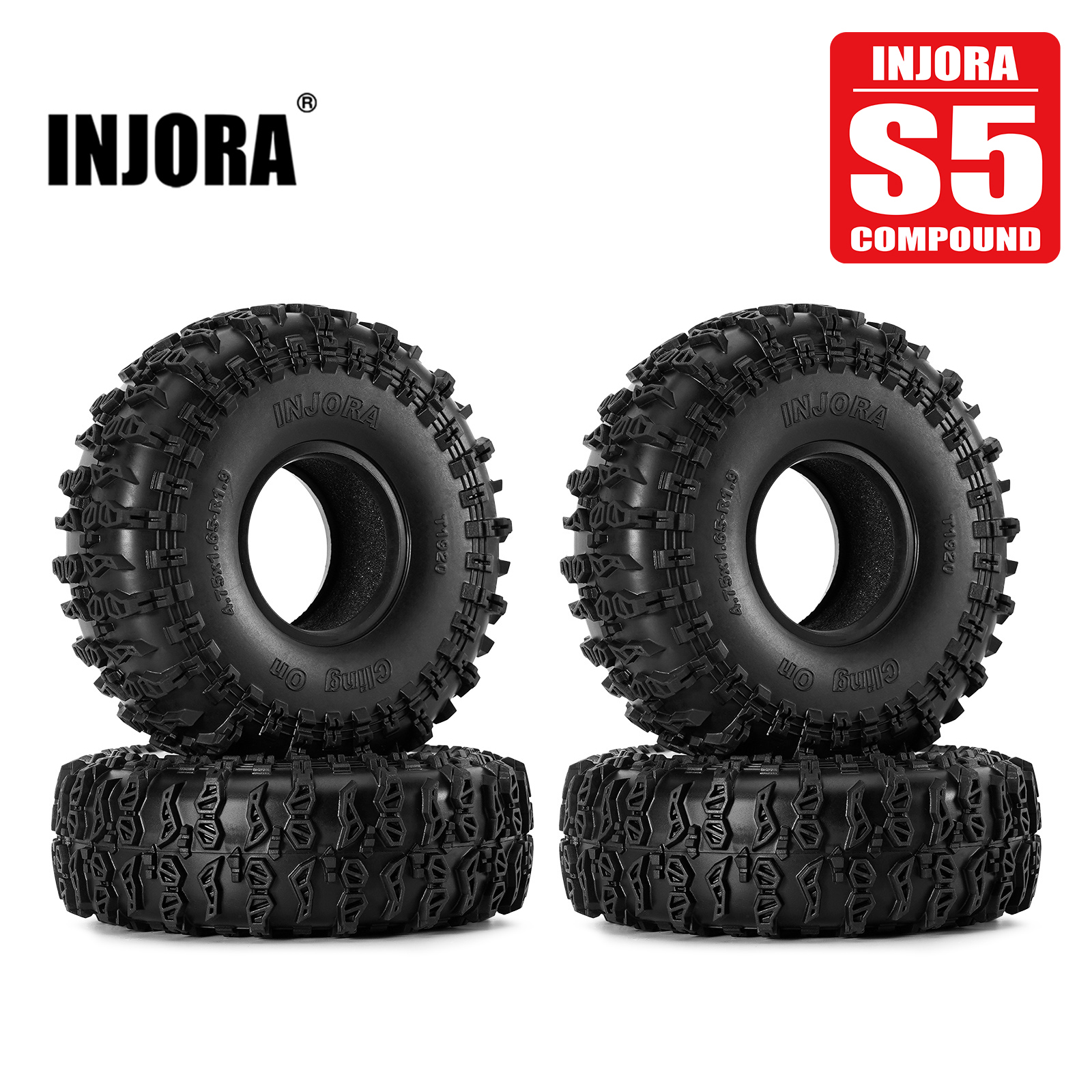 INJORA S5 1.9 インチ クリングオンタイヤ 120*42mm 1/10 RC クローラー (T1920) 用