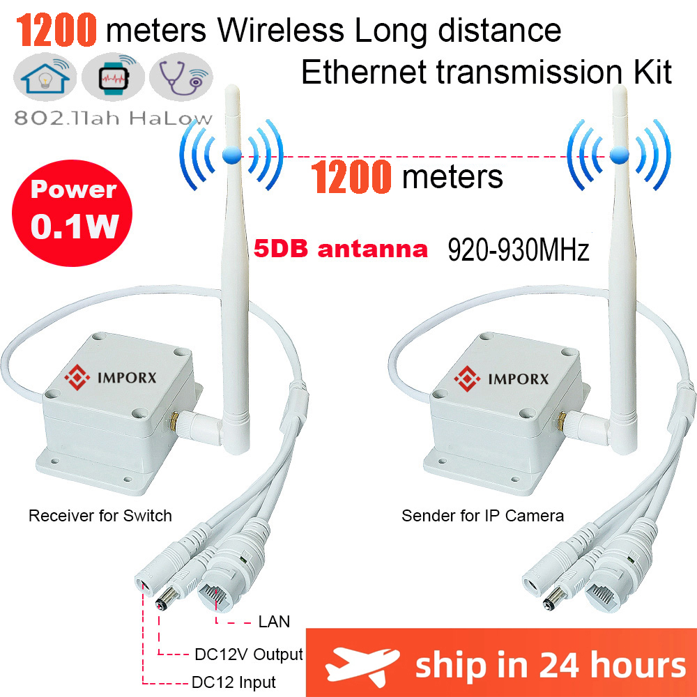 1 対 1 長距離 1.2 キロワイヤレス WIFI 送信送信者 AP 受信機プラグアンドプレイワイヤー 5MP 8MP PTZ IP カメライーサネットキット