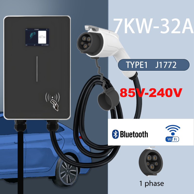 JIGU Type1 SAE J1772 EV 充電ステーション 32A ウォールボックス APP 機能 7.6KW 充電ステーション電気自動車車