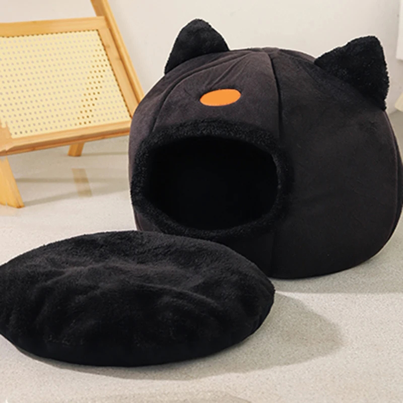 冬に深い眠りの快適な猫ベッド Iittle マットバスケット小型犬小屋製品ペットテント居心地の良い洞窟の巣屋内 Cama Gato