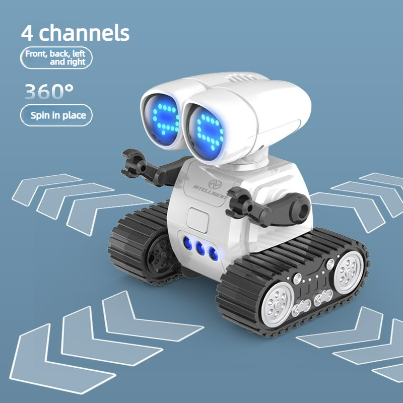 音楽付き充電式リモコンロボットおもちゃ、LED目、トランシーバー、子供用ロボットおもちゃ、子供用RCロボット