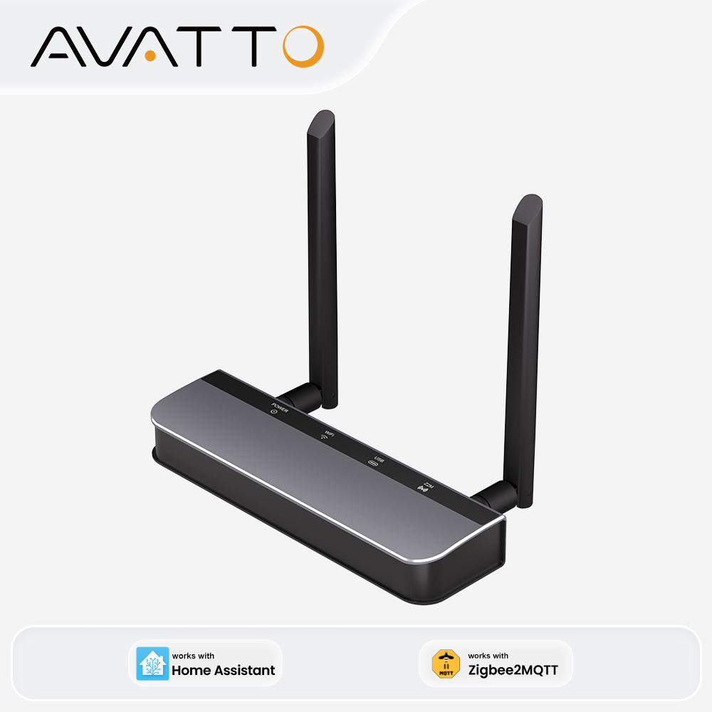 AVATTO Zigbee2MQTT ドングル プラス高性能チップセット デュアルアンテナ イーサネット、WiFi、USB 接続、サポート PoE、ホーム アシスタント