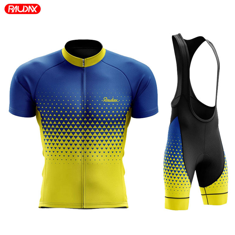Raudax サイクリングセット夏の自転車服メンズ速乾マウンテンサイクリング服 Ropa Ciclismo Verano トライアスロンジャージ