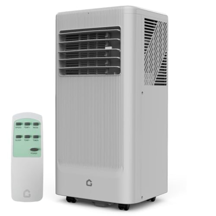 寝室およびアパート用ポータブルエアコン: 10000 BTU、静かな 3-in-1 冷却ユニット AC/除湿機/ファン、最大部屋用