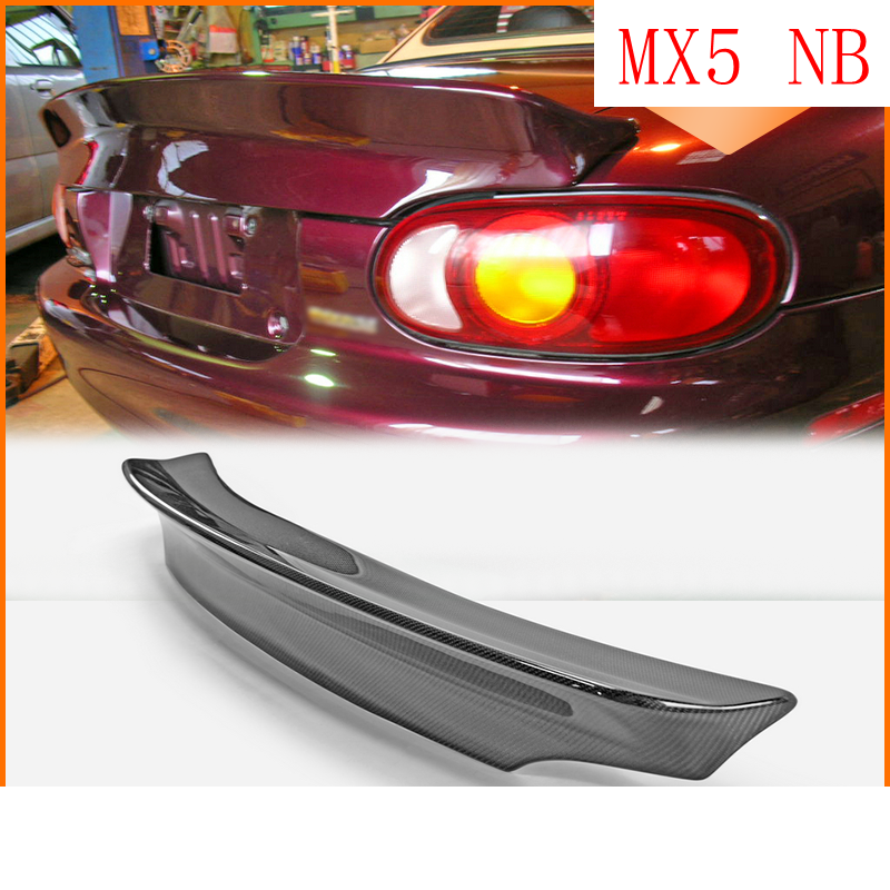 車のスタイリングカーボンファイバーワイドボディ RB スタイルリアスポイラー R RB トランクウイングマツダ MX5 2001-2007 NB MK2 ミアータロードスター