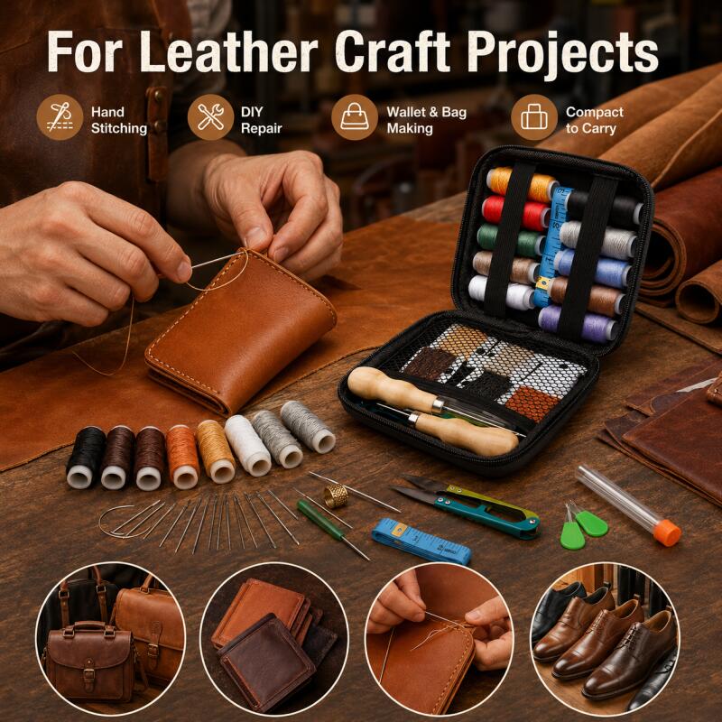 ジッパー包装革ツールセットレザークラフト革セット手縫い革手作り革 Diy 裁縫