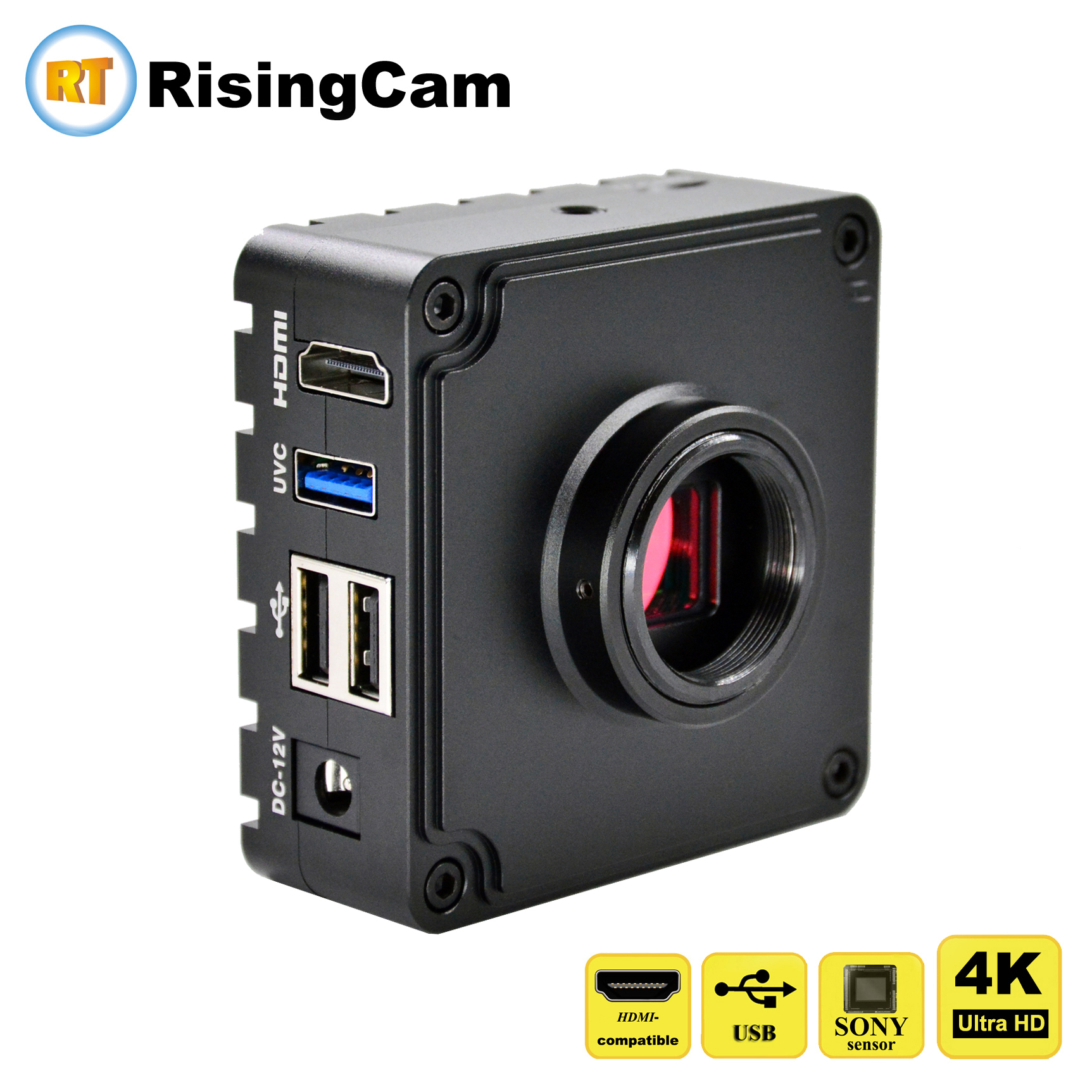 RisingCam 新しい 4K FHD 60fps HDMI および USB 出力 IMX334 センサーデジタル産業用 4K 顕微鏡カメラはんだ付け修理用