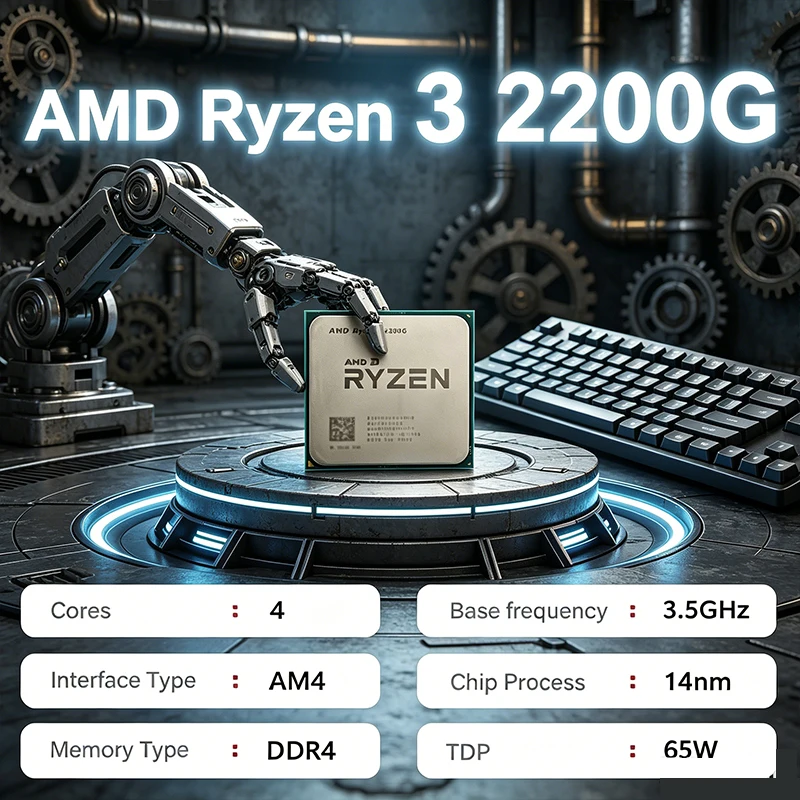 AMD Ryzen 3 2200G クアッドコア クアッドスレッド 3.5 GHz Zen CPU 使用 YD2200C5M4MFB ソケット AM4 - クーラーなし