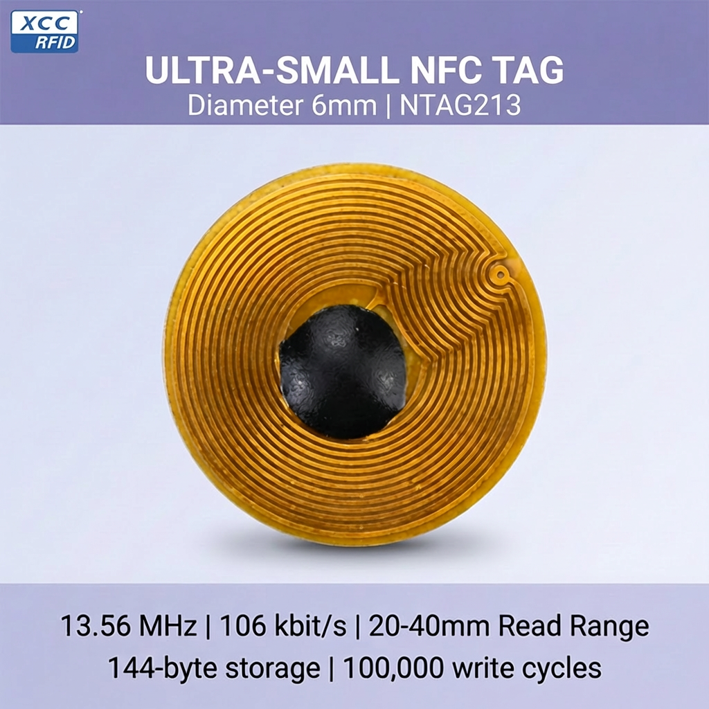 FPC フレキシブルポリイミド 6 ミリメートル NTAG213 NFC タグ 13.56MHz ISO14443A スマートデバイス統合 wit アンチメタル材料 3M 接着剤
