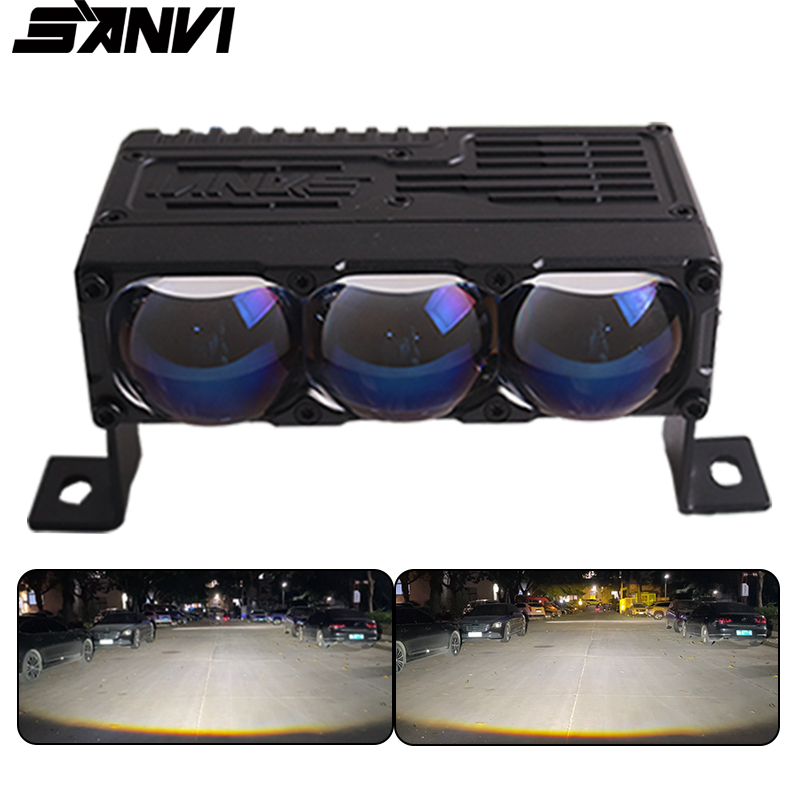SANVI Bi LED Projector Spotlight Grille Light  Auto Auxiliary Lamp Work Light Fog Lamp For SUV ATV Offroad Car Motorcycle Pickup