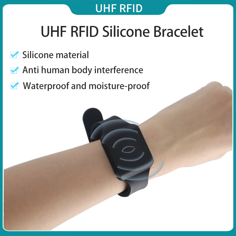 10 個 UHF RFID リストバンド対人体干渉 18000-6C UHF リストバンド汗防止シリコンリストバンドタグ