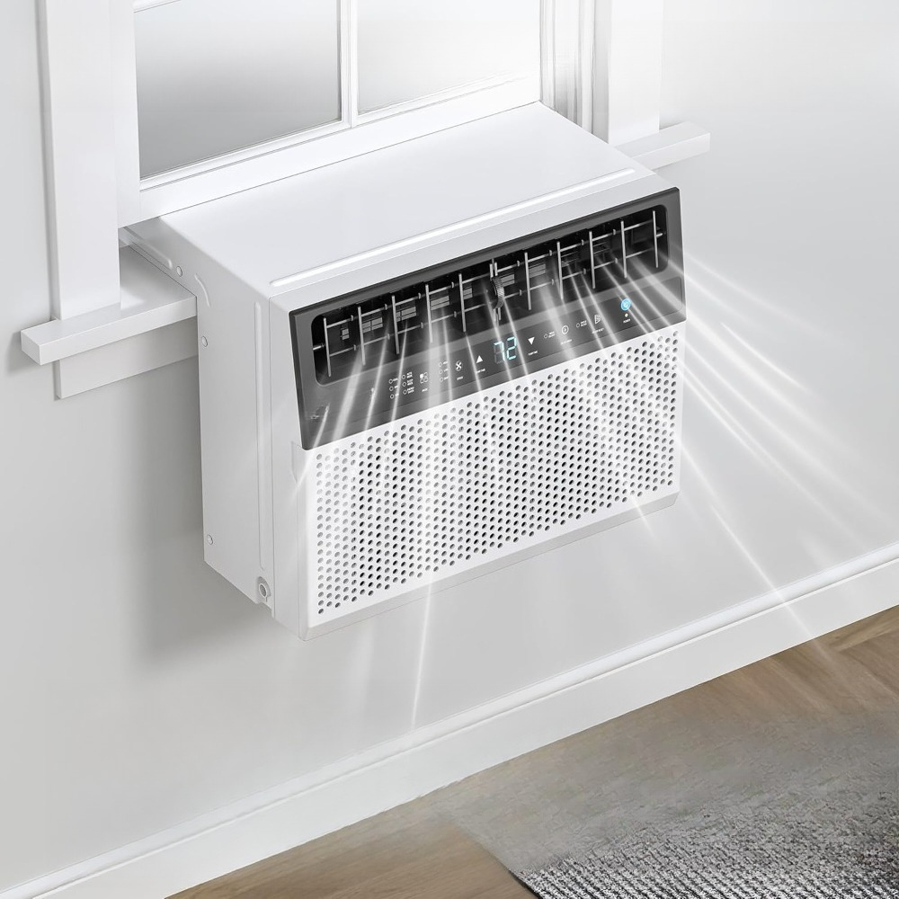 U 字型ウィンドウ エアコン 6000 BTU 超静音で 269 平方フィートを冷却リモコン付きで省エネ ホワイト