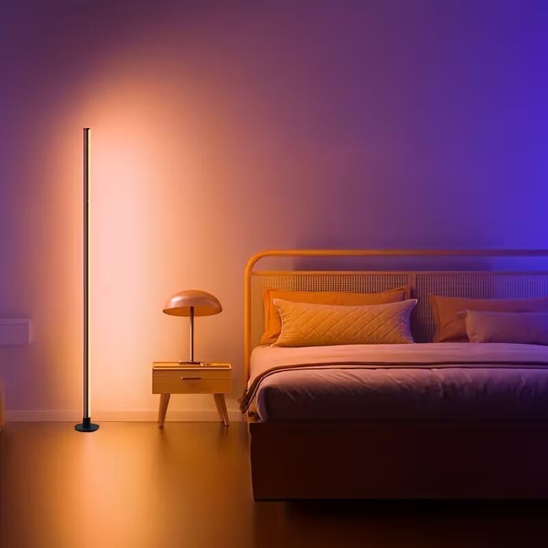 RGBIC LED コーナーフロアランプ、APP 遠隔操作、音楽同期