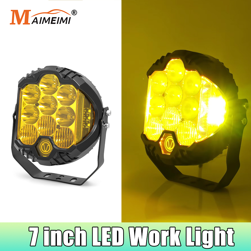 7 インチ 90 ワットランニングライトオフロードドライビングランプサイドシューター LED ライトヘッドライトスポットライト DRL Lada ATV ジープラングラー