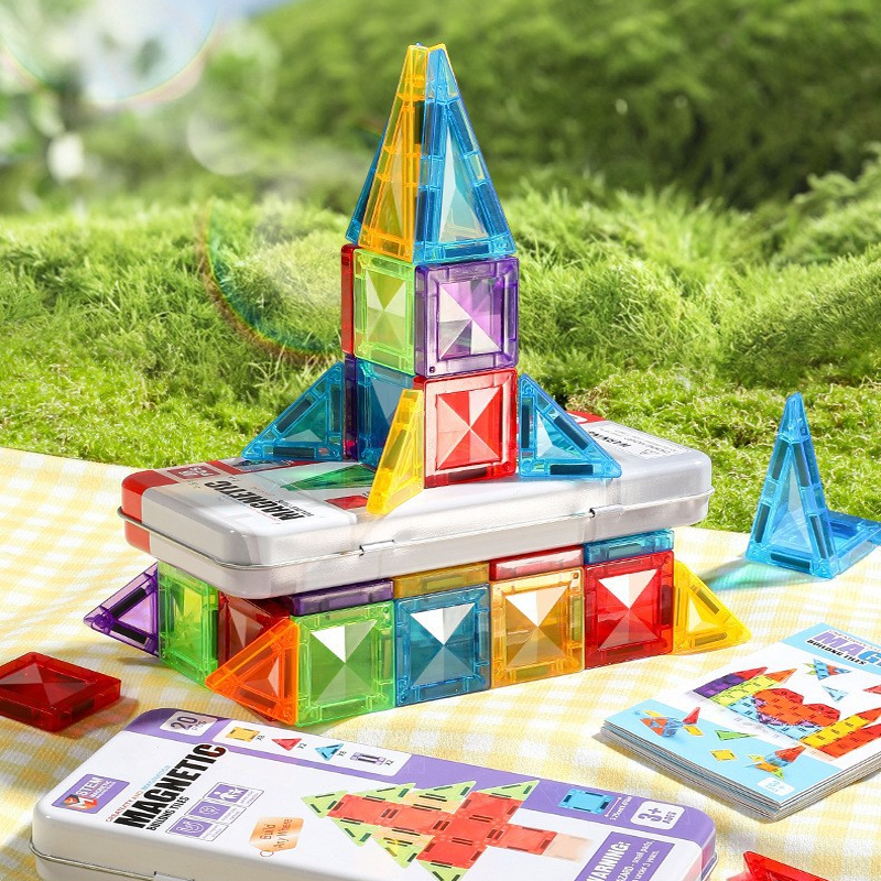 磁気ビルディングブロック建設セットモンテッソーリ感覚教育 DIY おもちゃ 3 歳の子供男の子女の子ギフト