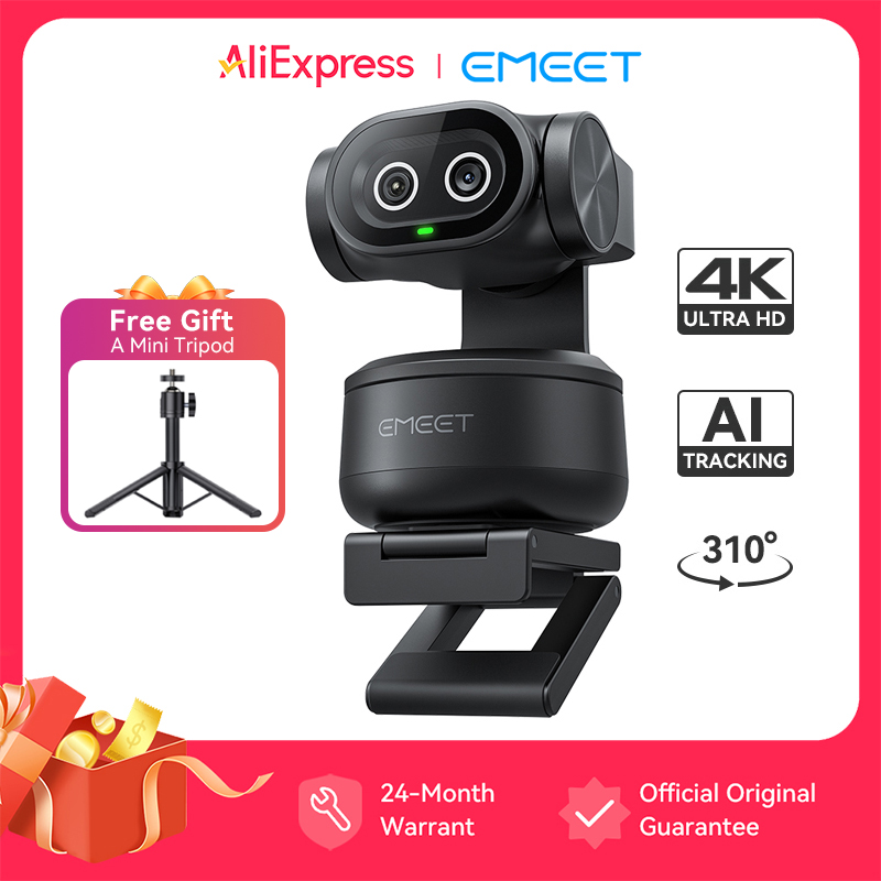 4Kウェブカメラ PTZウェブカメラ EMEET PIXY デュアルカメラ AIトラッキングビデオカメラ ストリーミング用 SonySensor ジェスチャーコントロール オートフォーカス搭載