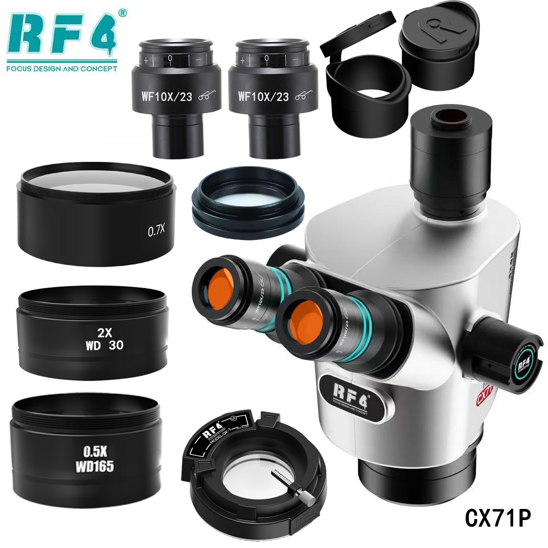 RF4-CX71P 携帯電話修理顕微鏡レンズ電子部品検査用デュアル抗疲労設計広い視野