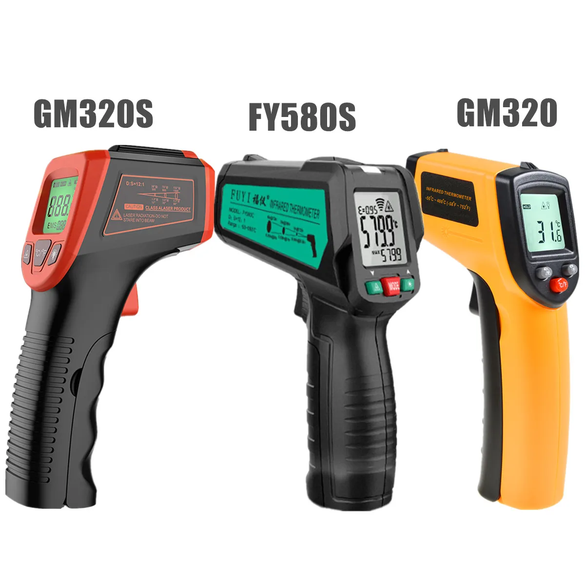 デジタル赤外線温度計 -50~600℃ / -58~1122℉ 非接触温度テスター IR レーザー高温計 LCD 非接触高温計