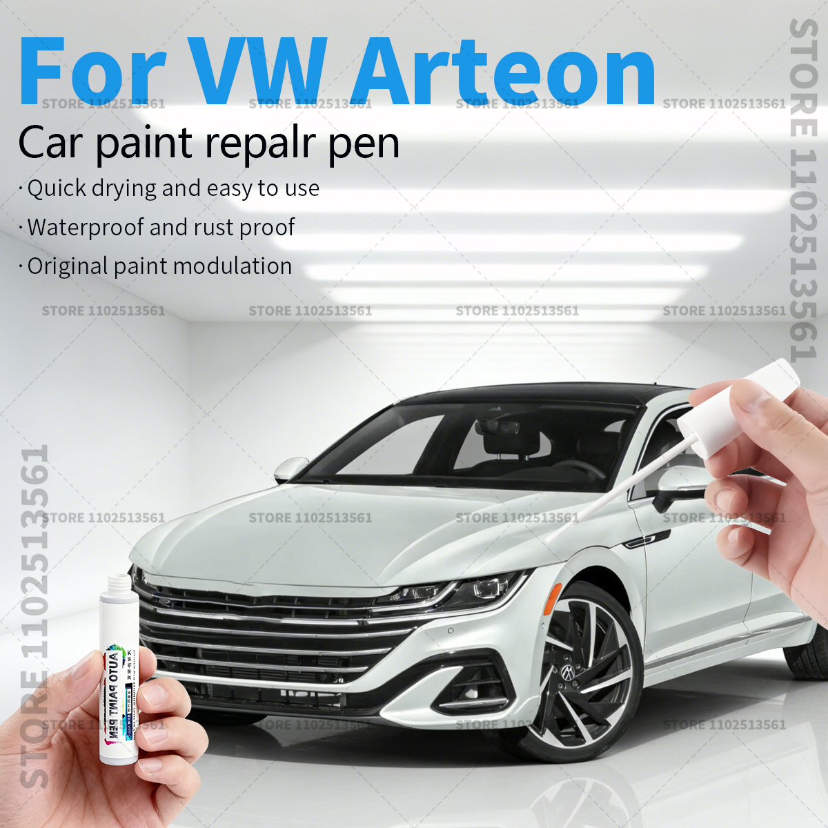 フォルクスワーゲン Arteon ペイント修理ペンタッチアップスクラッチリムーバー DIY オートアクセサリーディープブラックホワイトラピズブルーパイライトシルバー