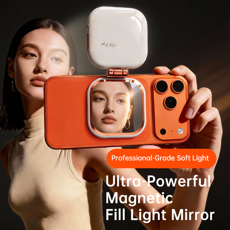 Selfie ミラー電話 3 レベルポータブル調整可能な充電式ランプミニ磁気ミラー Selfie ライトビデオ録画ライブ用