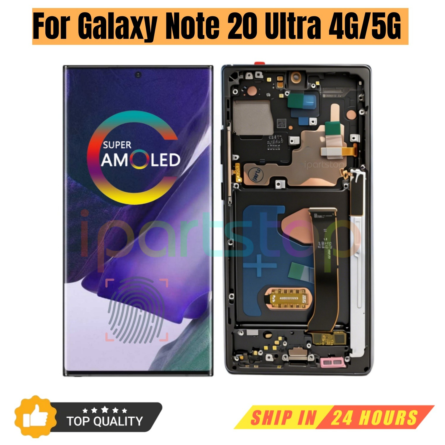 iParts 交換用新しいディスプレイ Samsung Galaxy Note 20 Ultra SM-N986F N986B SM-N985F AMOLED タッチスクリーン フレームアセンブリ付き