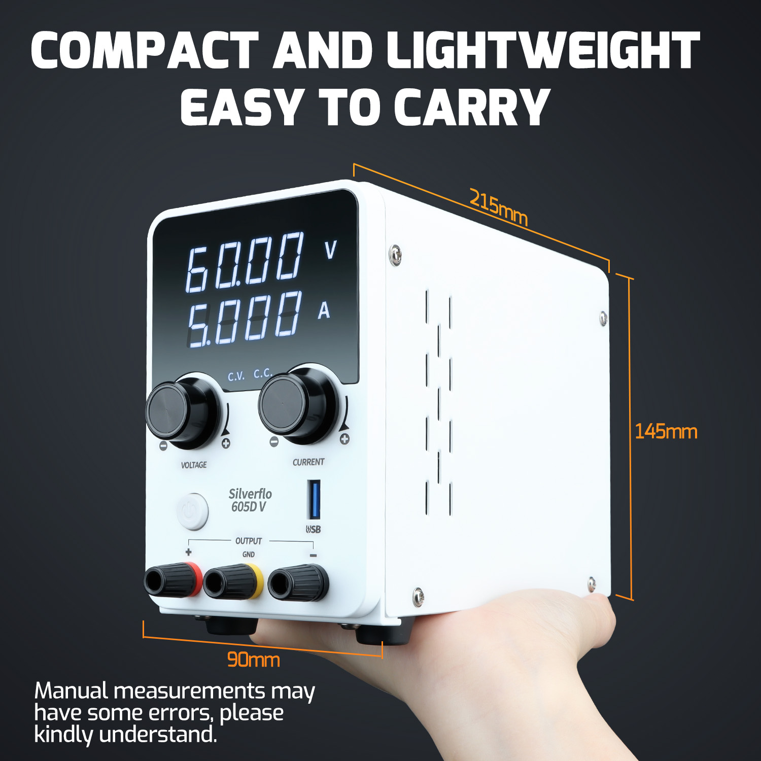 Silverflo 60V 5A DC電源 605D-V 実験室用電源 ベンチ電源 電圧調整可能電流レギュレータ