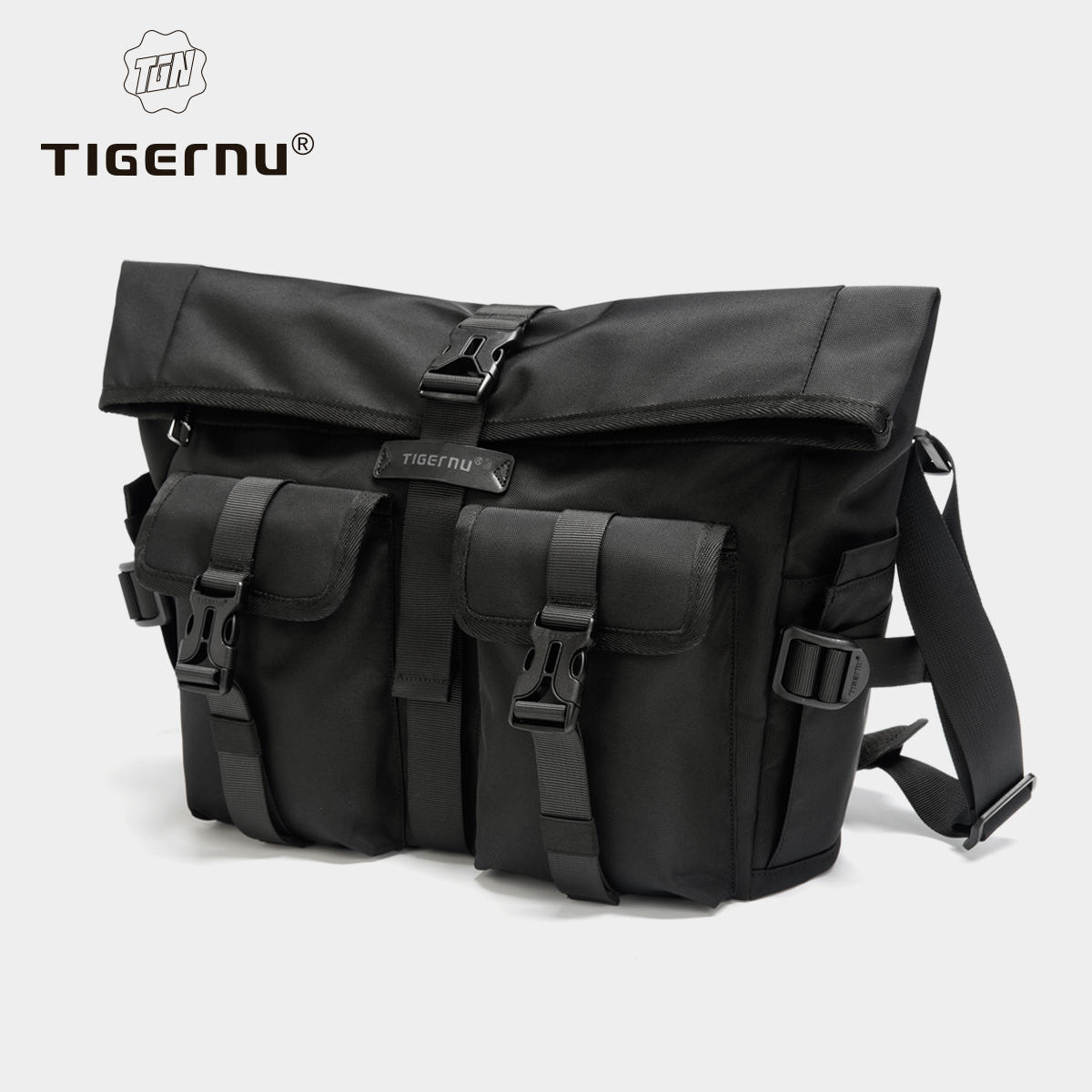 Tigernu ファッションメッセンジャーバッグ男性ショルダーバッグ 13.3 インチのラップトップバッグ屋外クロスボディバッグ男性用サイクリングバッグボーイズメッセンジャー