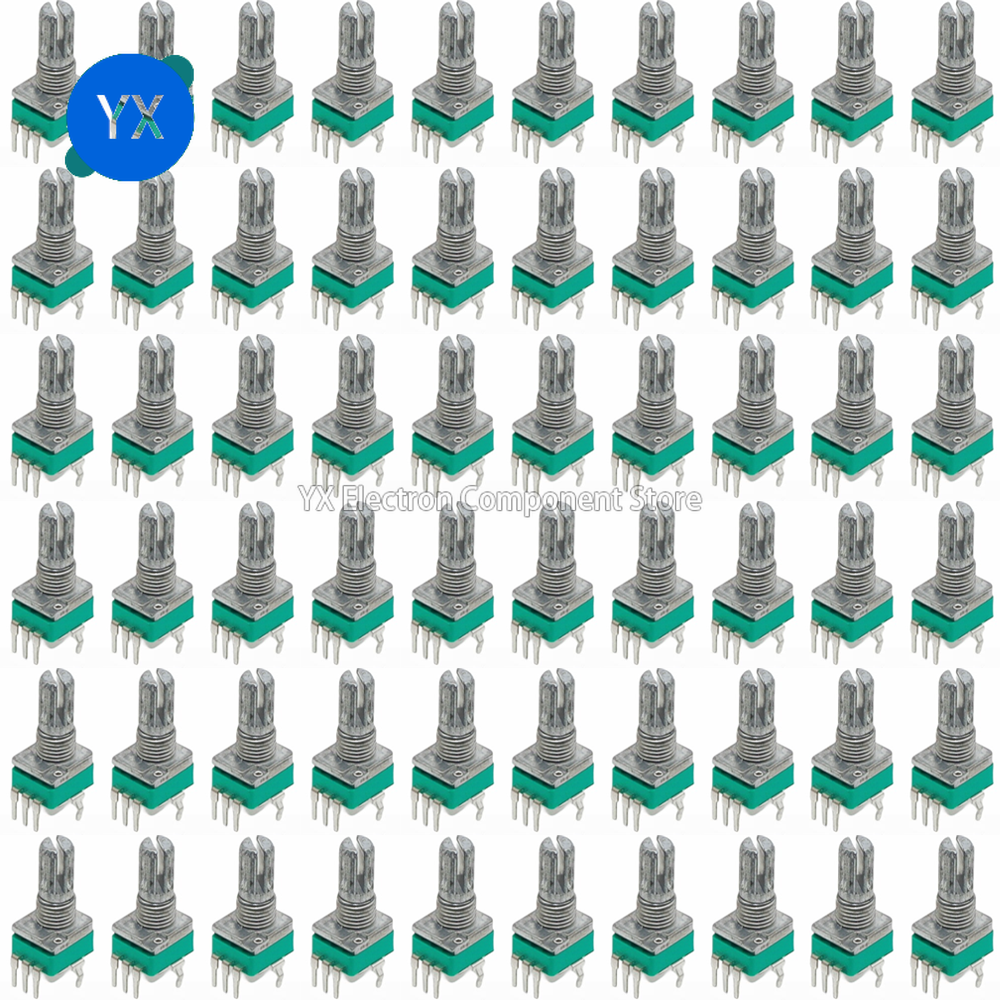 100 個 RK097 精密リニアポテンショメータ垂直シングルリンクシャンク 15 ミリメートル D 軸 B2K B10K B20K B50K B100K B500K B1M