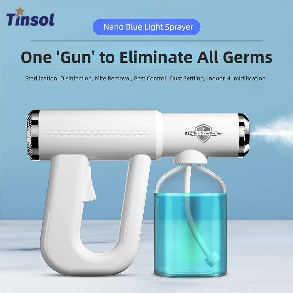 TINSOL Nano ブルーライト消毒スプレー 300ml USB 充電式ヘアスタイリングスプレー 美容とヘアツールに最適