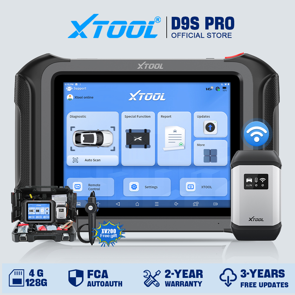 XTOOL D9S PRO D9SPRO 車診断ツール Bluetooth ECU プログラミング/コーディング 自動車スキャナ 45 サービス CANFD DOIP FCA トポロジ