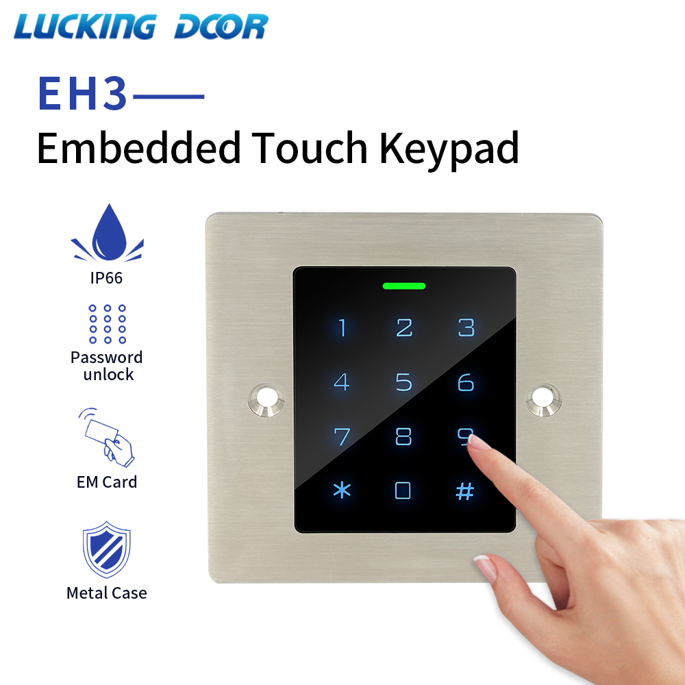 RFID リーダー タッチ ドア オープナー メタル アクセス コントローラー 2000 ユーザー IP66 防水組み込みリーダー ウィーガンド出力